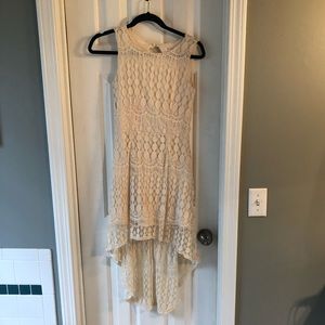 Cream high low dress